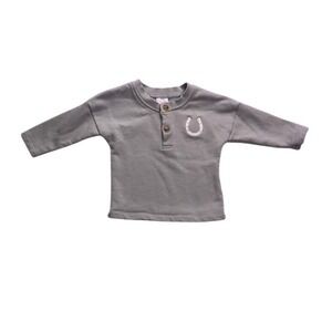 Velvet Fawn Henley Sweatshirt Kids 18-24 Sage Green Horseshoe Western‎